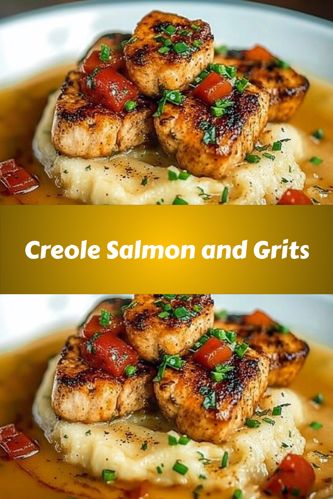 Delicious Creole Salmon with Creamy Grits Recipe 5 Image of Creole Salmon and Grits to save