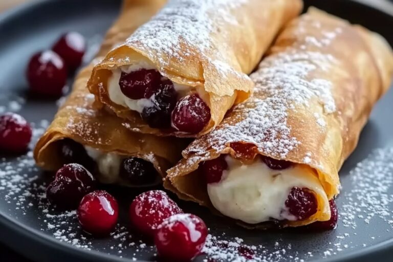 Cherry Cheesecake Egg Rolls