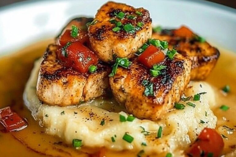 Creole Salmon and Grits
