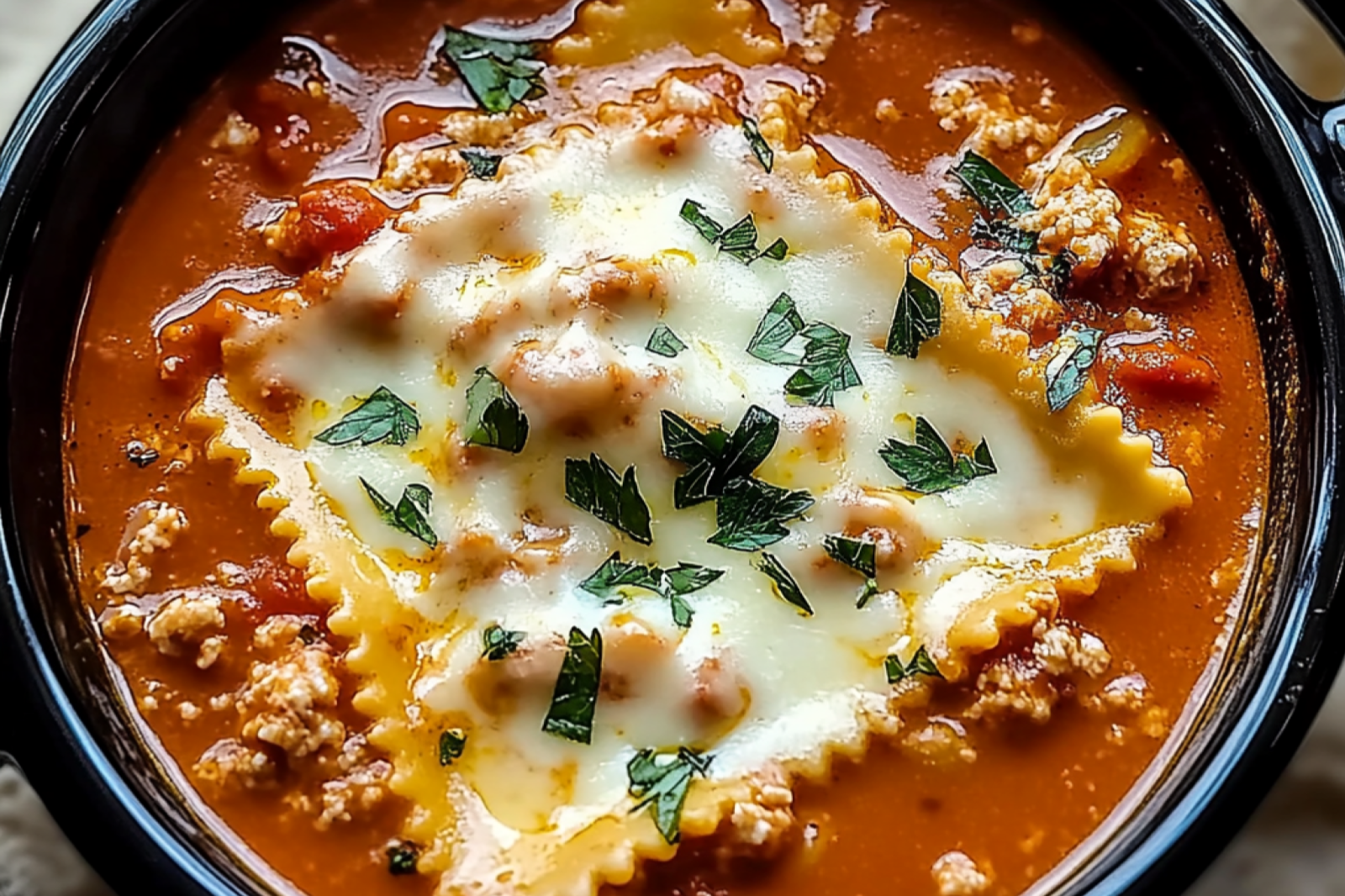 Crock Pot Cheesy Lasagna Soup