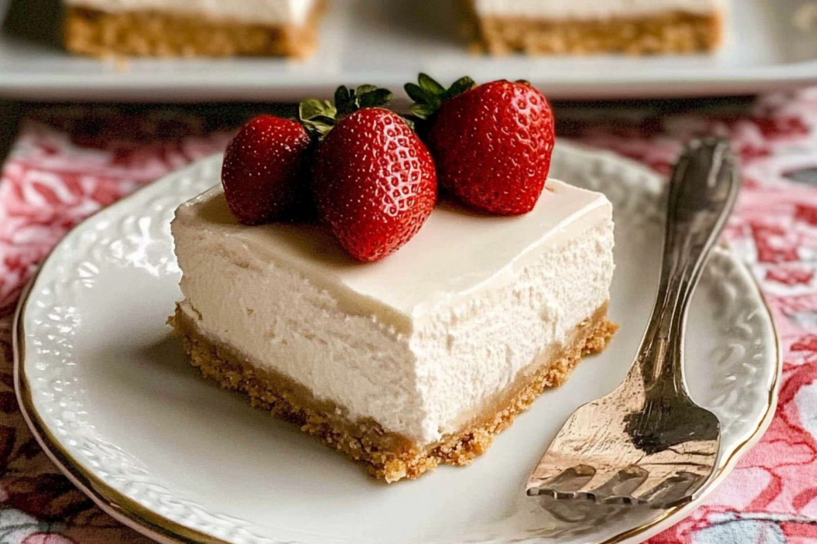 No-Bake Greek Yogurt Cheesecake Squares