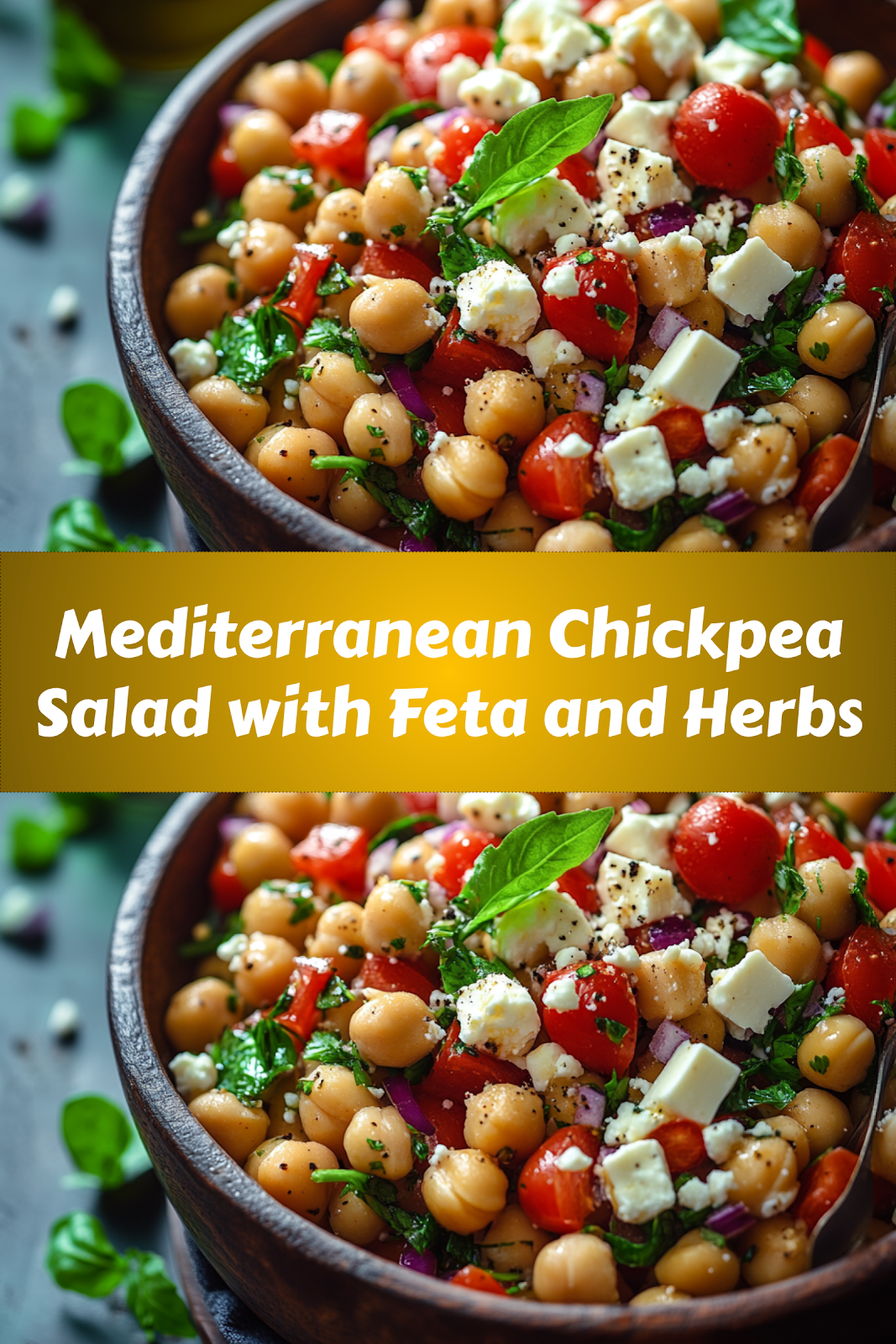 Easy and delicious homemade Mediterranean Chickpea Salad with Feta and Herbs recipe ready to enjoy - complete with ingredients list and step-by-step cooking instructions