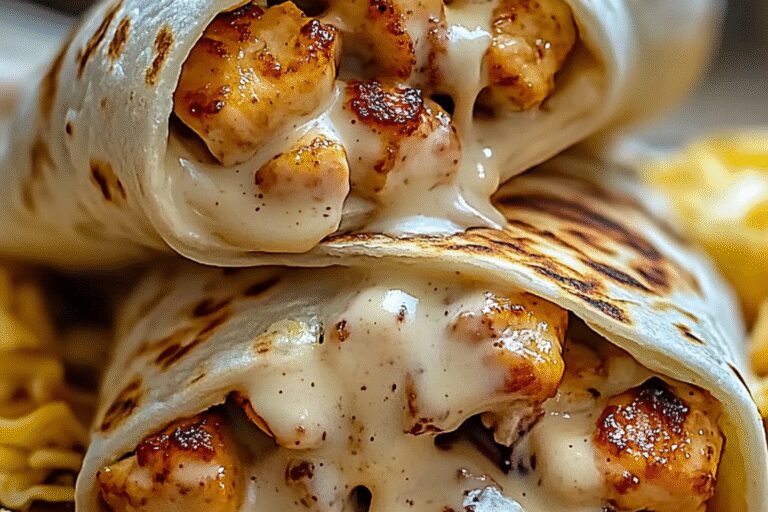 Cheesy Garlic Chicken Wraps
