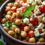 Mediterranean Chickpea Salad with Feta & Fresh Herbs 2 Mediterranean Chickpea Salad with Feta and Herbs