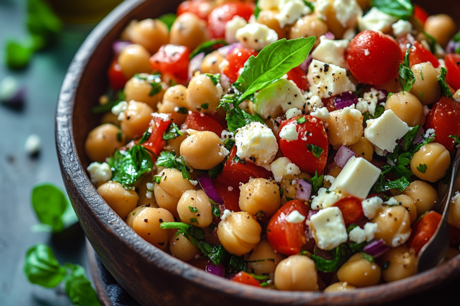 Mediterranean Chickpea Salad with Feta and Herbs