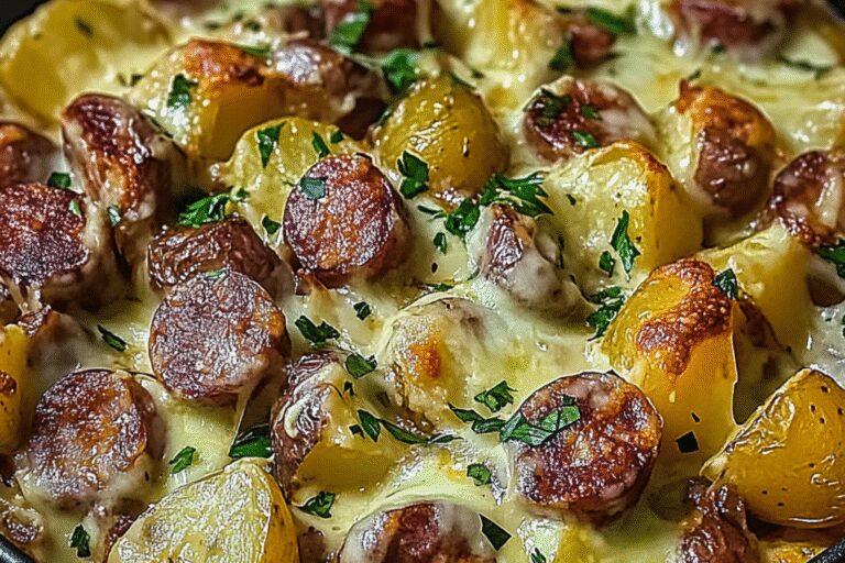 One-Pan Cheesy Ranch Potatoes and Sausage