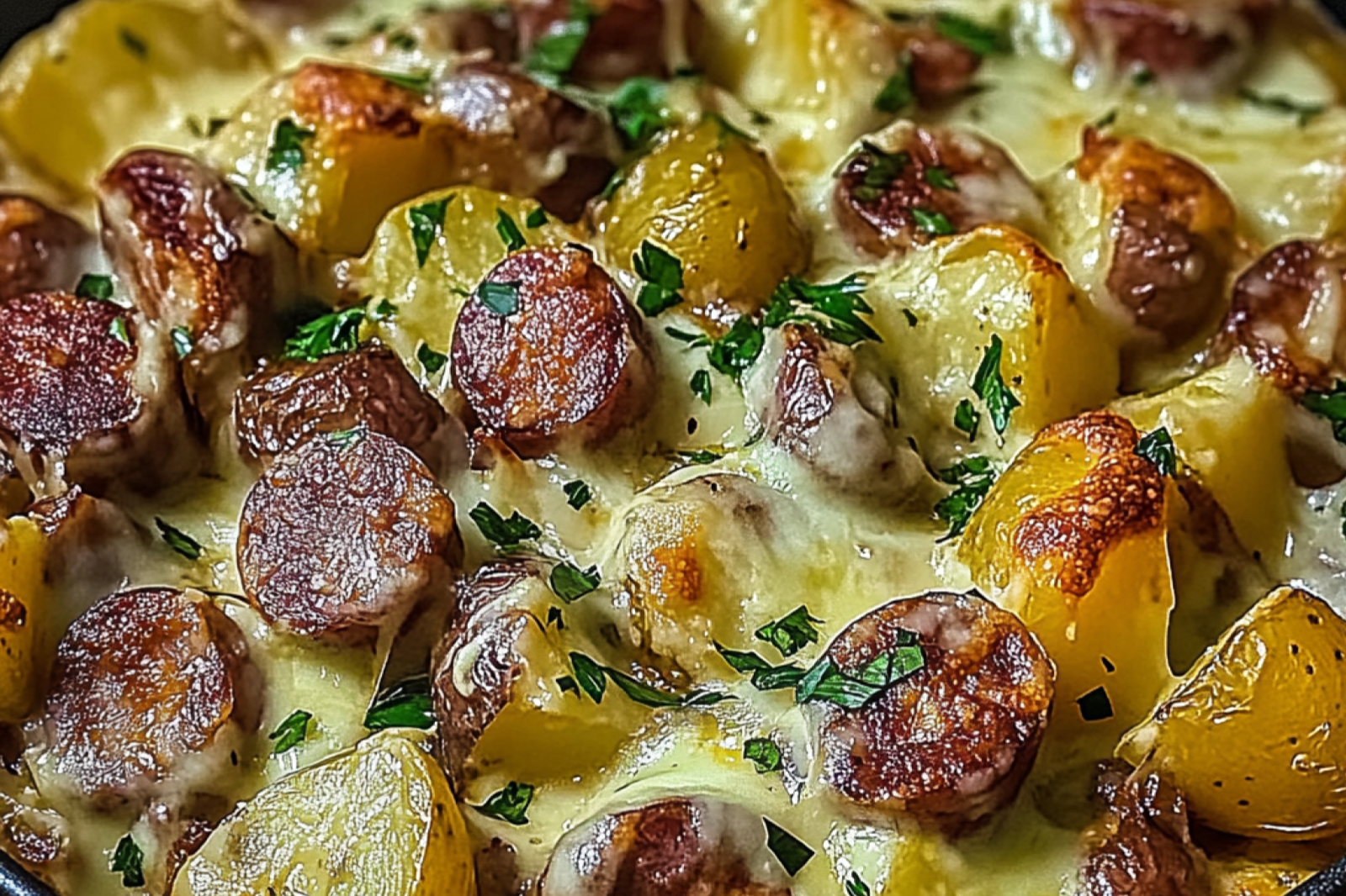 One-Pan Cheesy Ranch Potatoes and Sausage