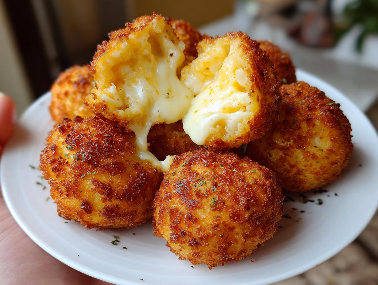 Air Fryer Cheesy Mashed Potato Balls