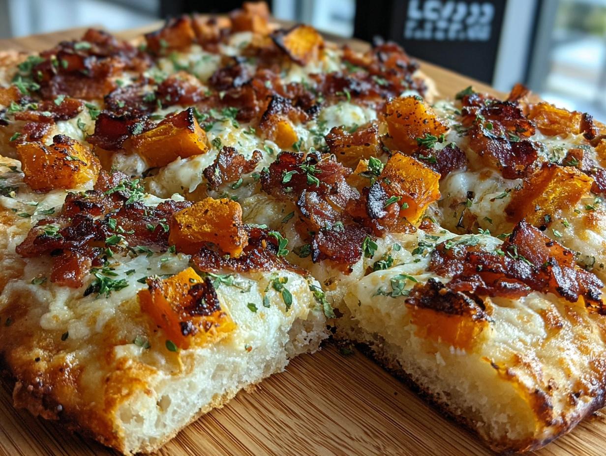 Butternut Squash Bacon Flatbread: 1 Easy Fall Treat - Butternut Squash Bacon Flatbread - additional detail