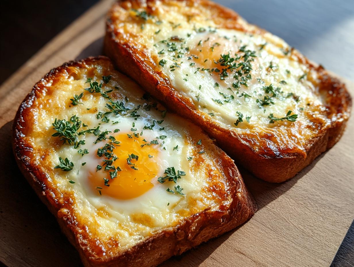 Cheesy Egg Toast: 2 Super Easy Comfort Breakfasts - Cheesy Egg Toast - additional detail