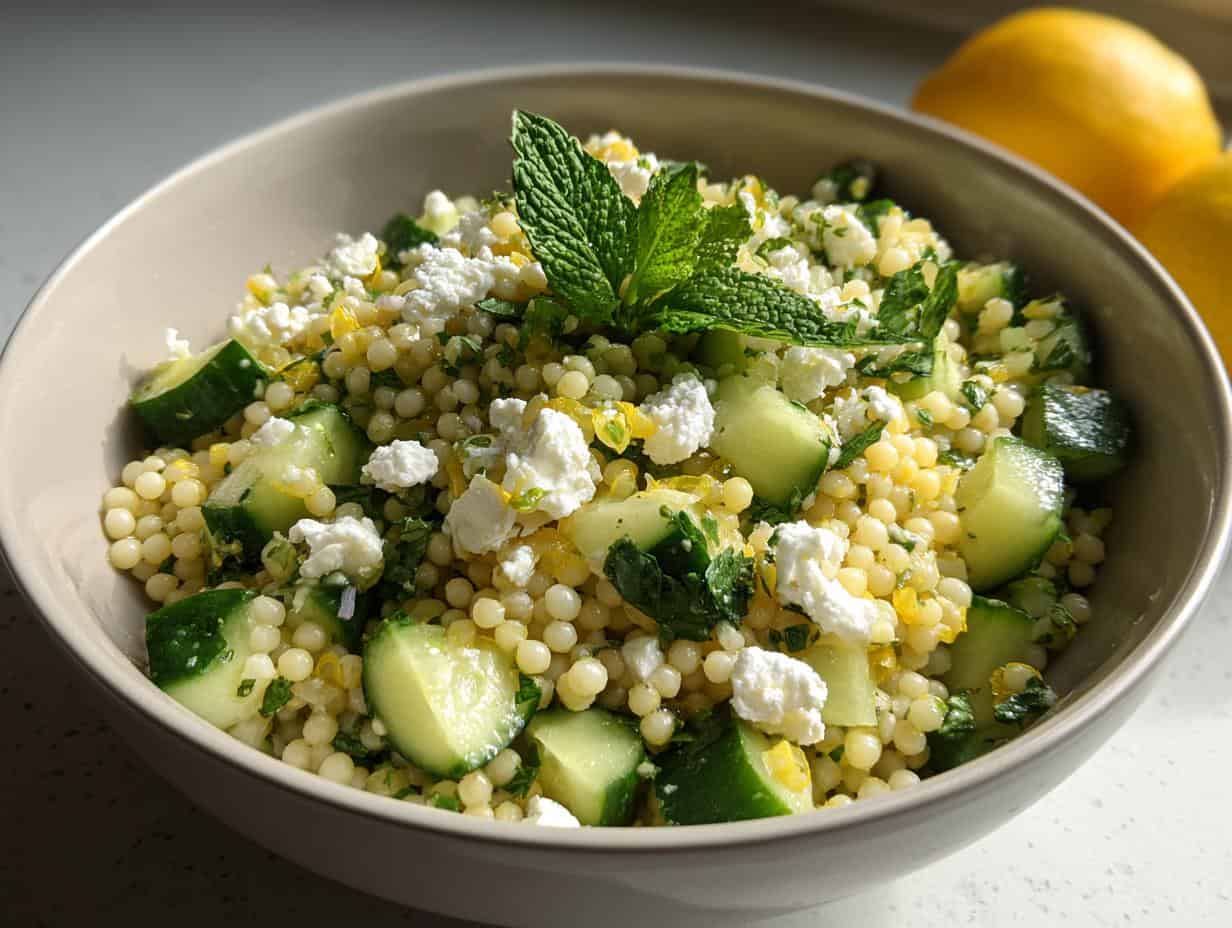 Chilled Cucumber Couscous Salad: 15 Min Refresh - Chilled Cucumber Couscous Salad - additional detail