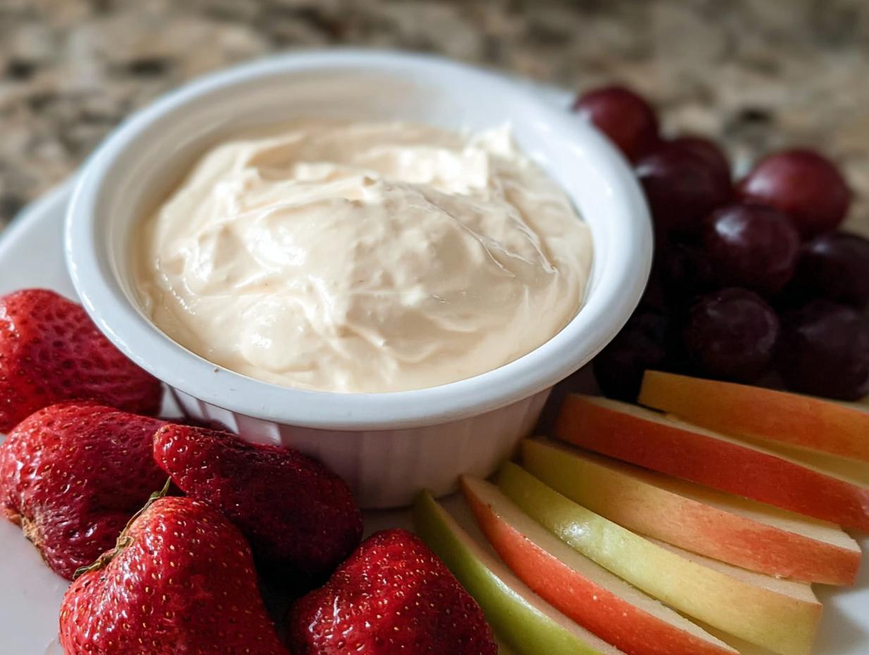 Cream Cheese Fruit Dip: 15 Minute Dream - Cream Cheese Fruit Dip - additional detail