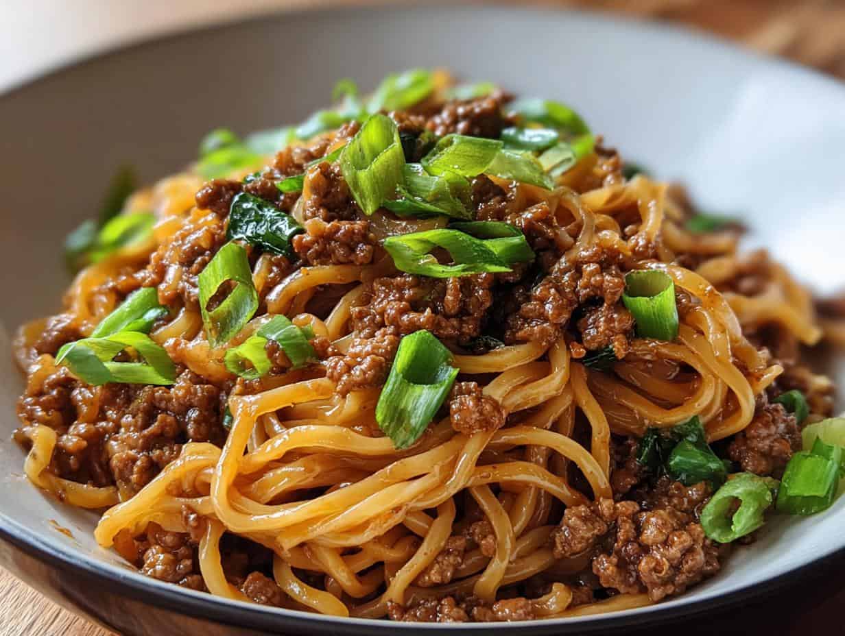 Mongolian Ground Beef Noodles: 1 Amazing Meal - Mongolian Ground Beef Noodles - additional detail