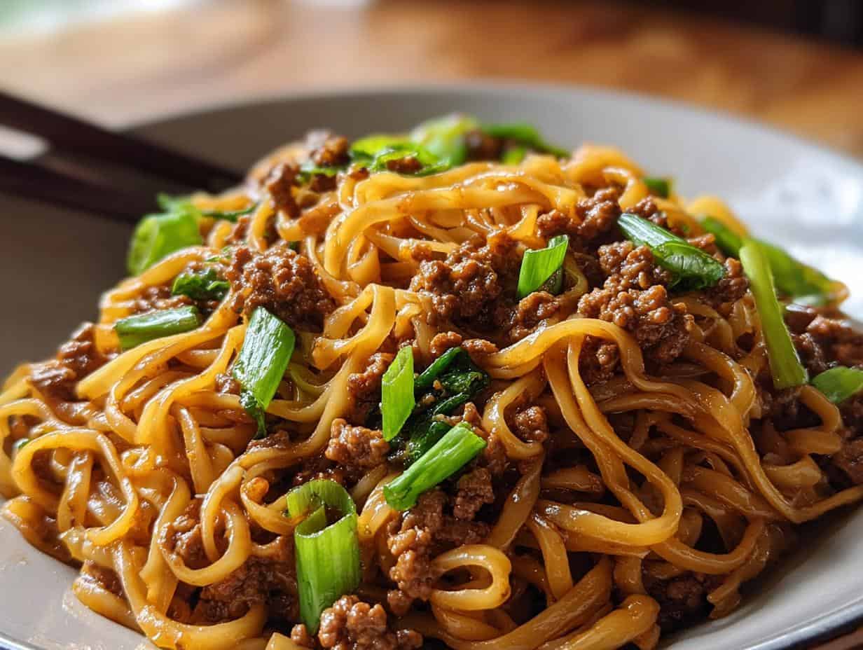 Mongolian Ground Beef Noodles: 1 Amazing Meal - Mongolian Ground Beef Noodles - additional detail
