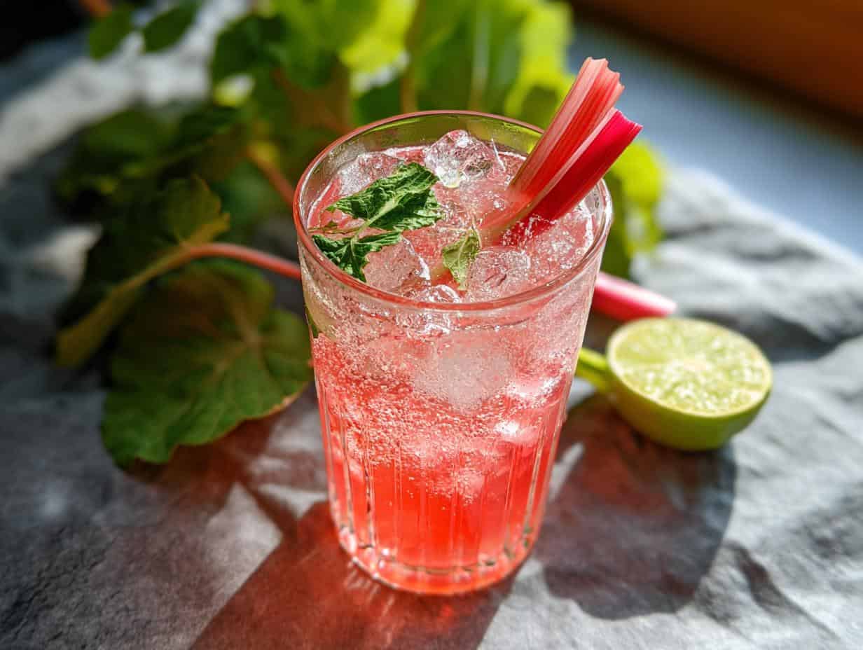 Rhubarb Gin Tonic Cocktail: 1 Amazing Spring Sip - Rhubarb Gin Tonic Cocktail - additional detail