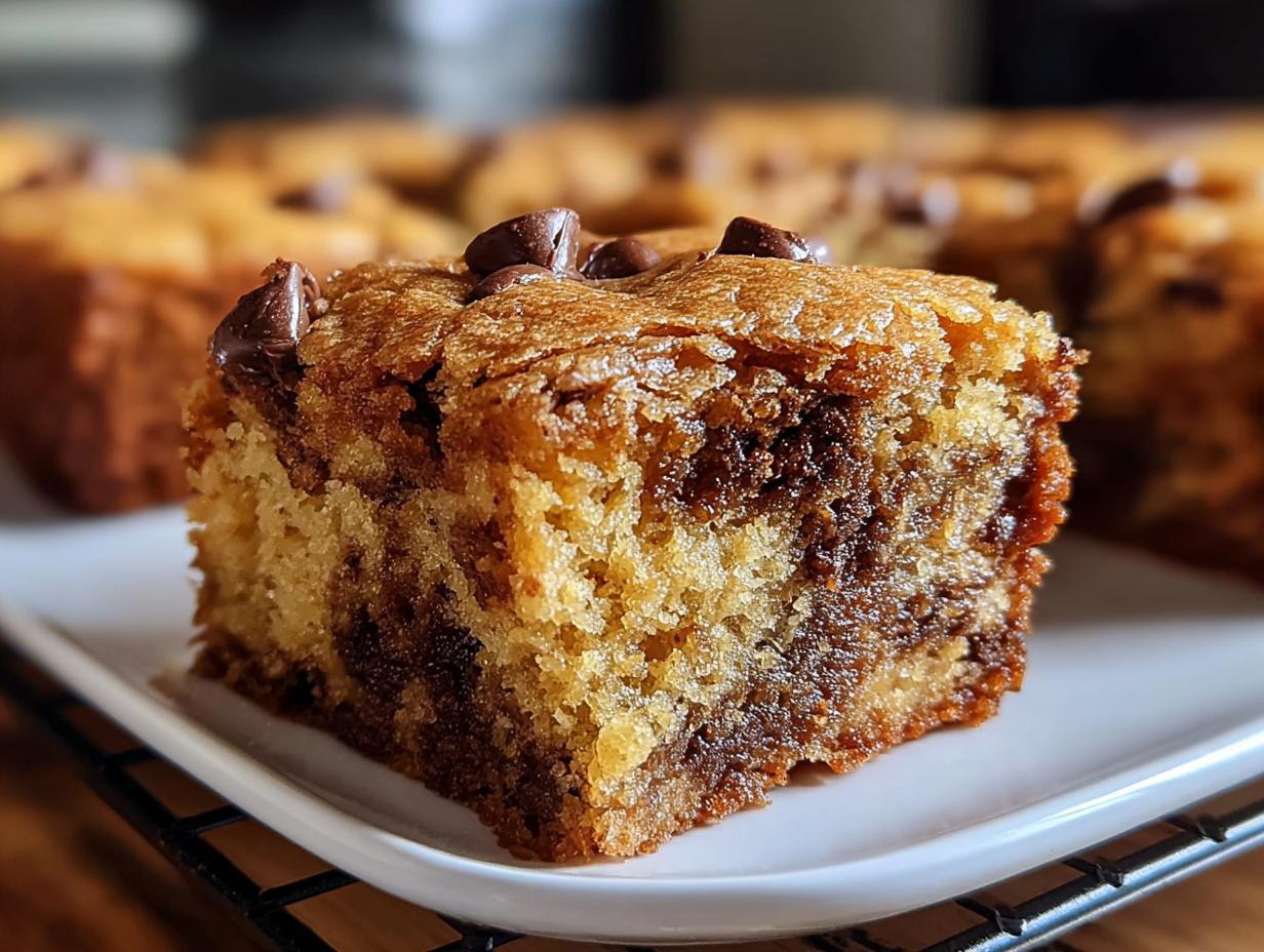 Easy Chocolate Chip Blondies: 1 Gooey Bite