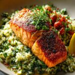 Curried Salmon Herby Rice