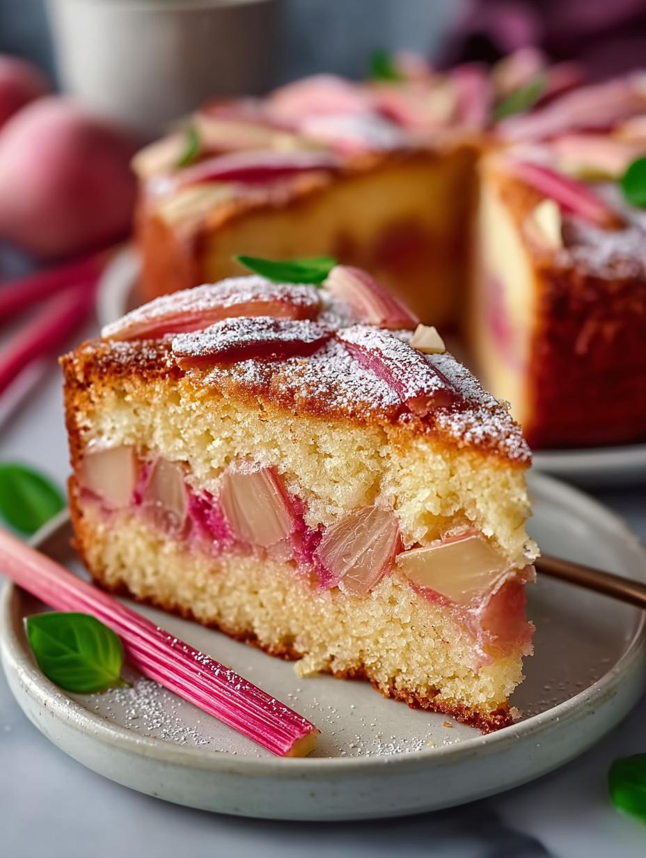 Delicious Rhubarb Marzipan Cake for Comforting Moments - Rhubarb Marzipan Cake - additional detail