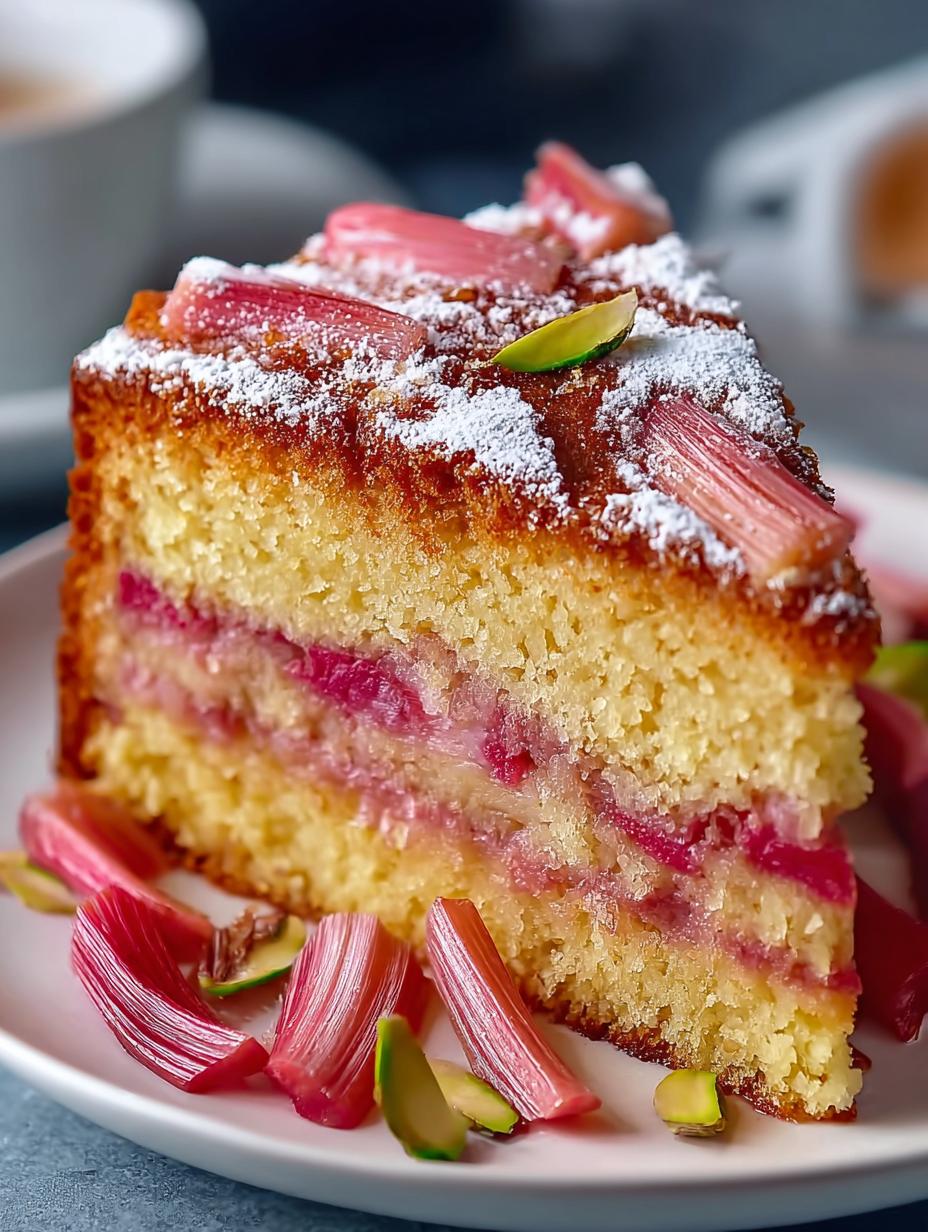 Rhubarb Marzipan Cake