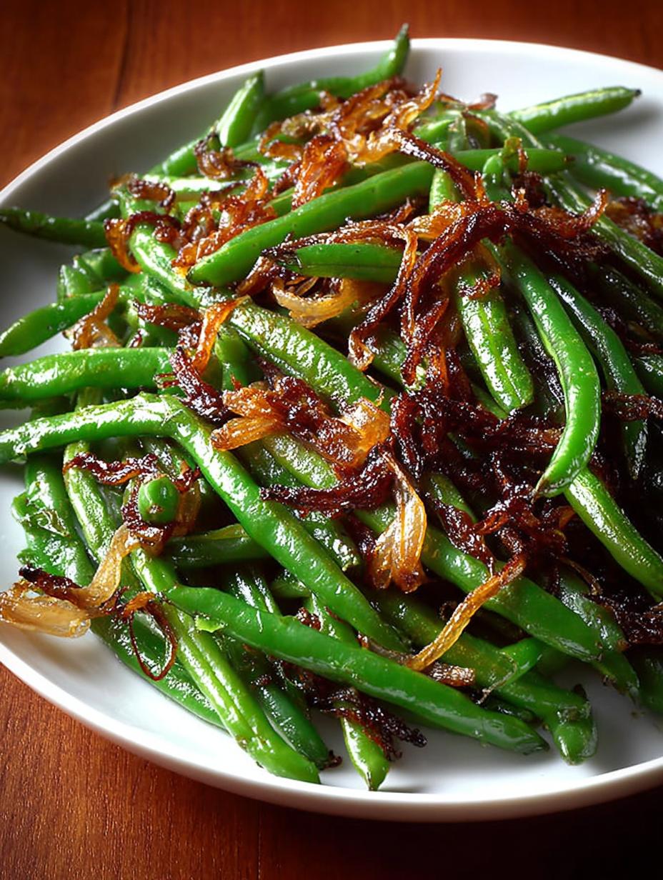 Roasted Green Beans with Caramelized Shallots Delight